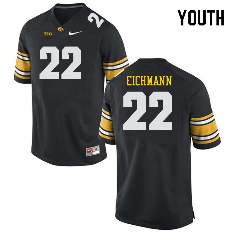 Youth #22 Alex Eichmann Iowa Hawkeyes College Football Jerseys Stitched-Black